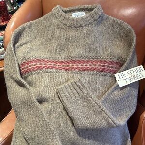 Heather Tweed Shetland Wool Sweater NWT • Men’s M • Brown Red Knit Vintage